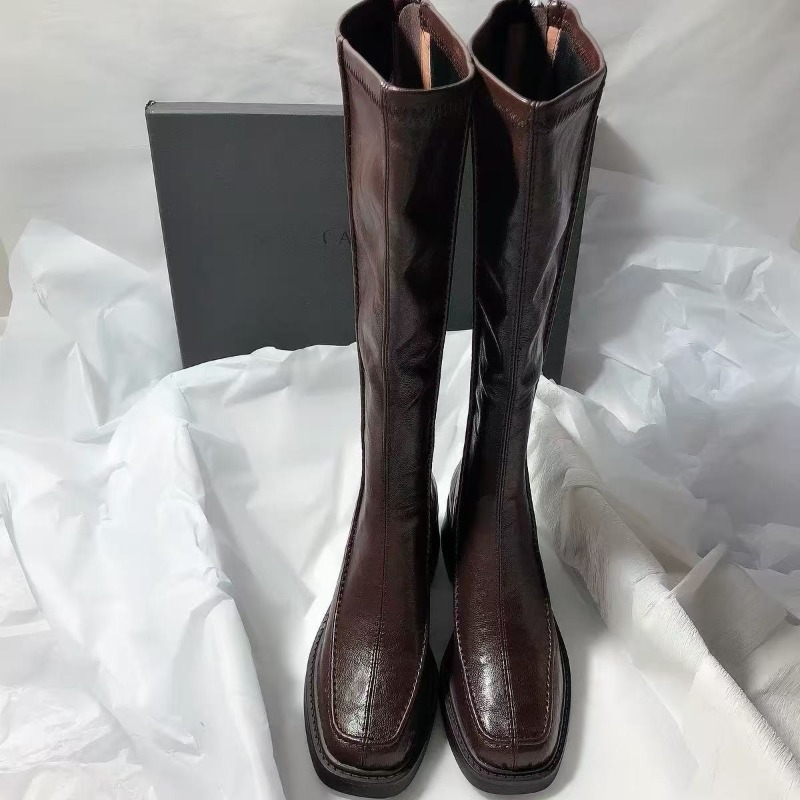 Women'S Fashion Knee High Boots - รองเท้าบูทหัวมนพื้นหนาสำหรับผู้หญิง, รองเท้าบูทแฟชั่นหุ้มข้อสูงรุ่นใหม่สำหรับฤดูใบไม้ร่วงปี 2026