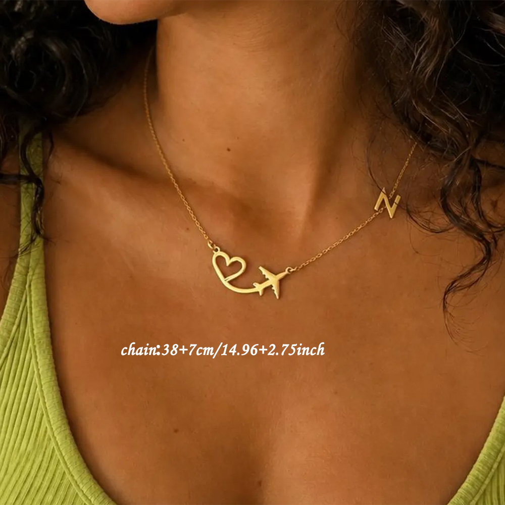 สร้อยคอจี้รูปเครื่องบินรูปหัวใ - Women Fashion Names บทวิจารณ์และราคา