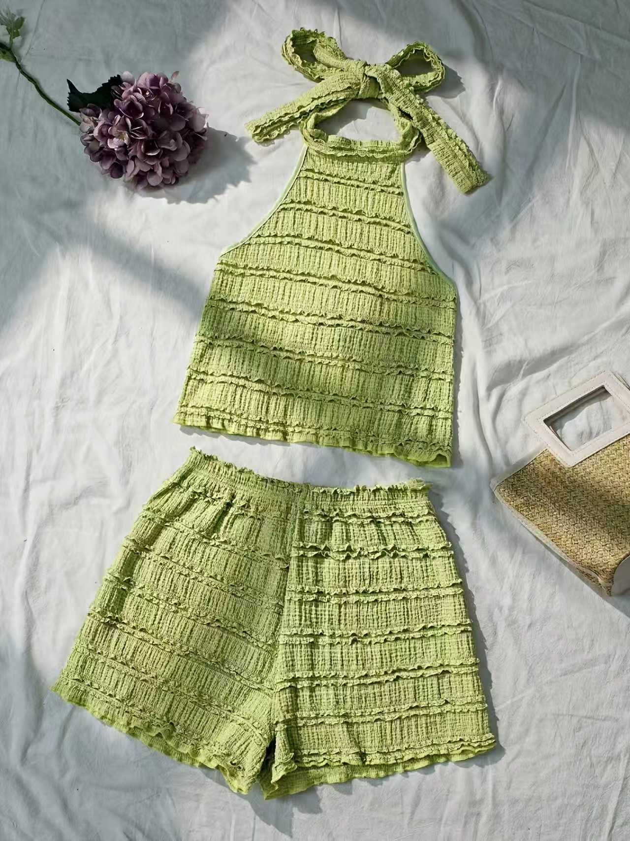 ชุดเสื้อสายเดี่ยวและกางเกงขาสั - Lace Trim Cami บทวิจารณ์และราคา