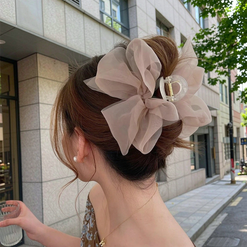 กิ๊บหนีบผมโบว์ใหญ่ผ้าทูลสไตล์เ - Women'S Fashion Korea บทวิจารณ์และราคา