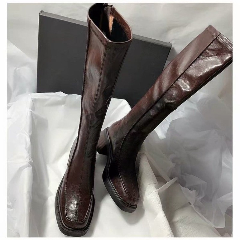 รองเท้าบูทหัวมนพื้นหนาสำหรับผู - Women'S Fashion Knee High Boots บทวิจารณ์และราคา